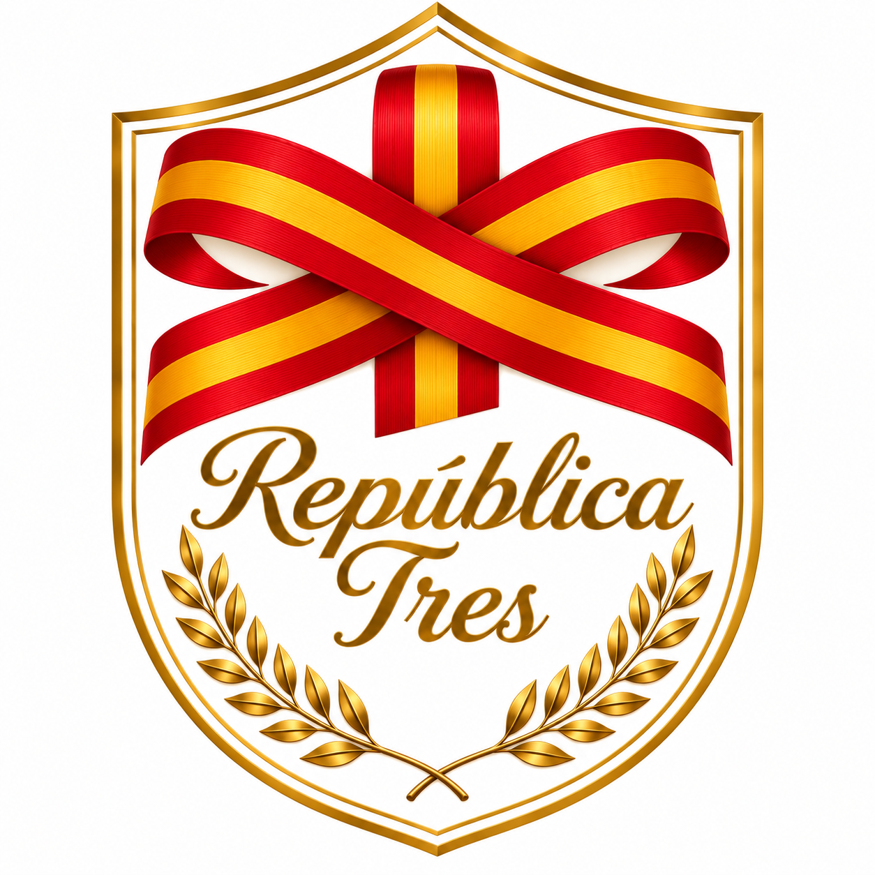 Escudo con laureles de los fundadores de República Tres